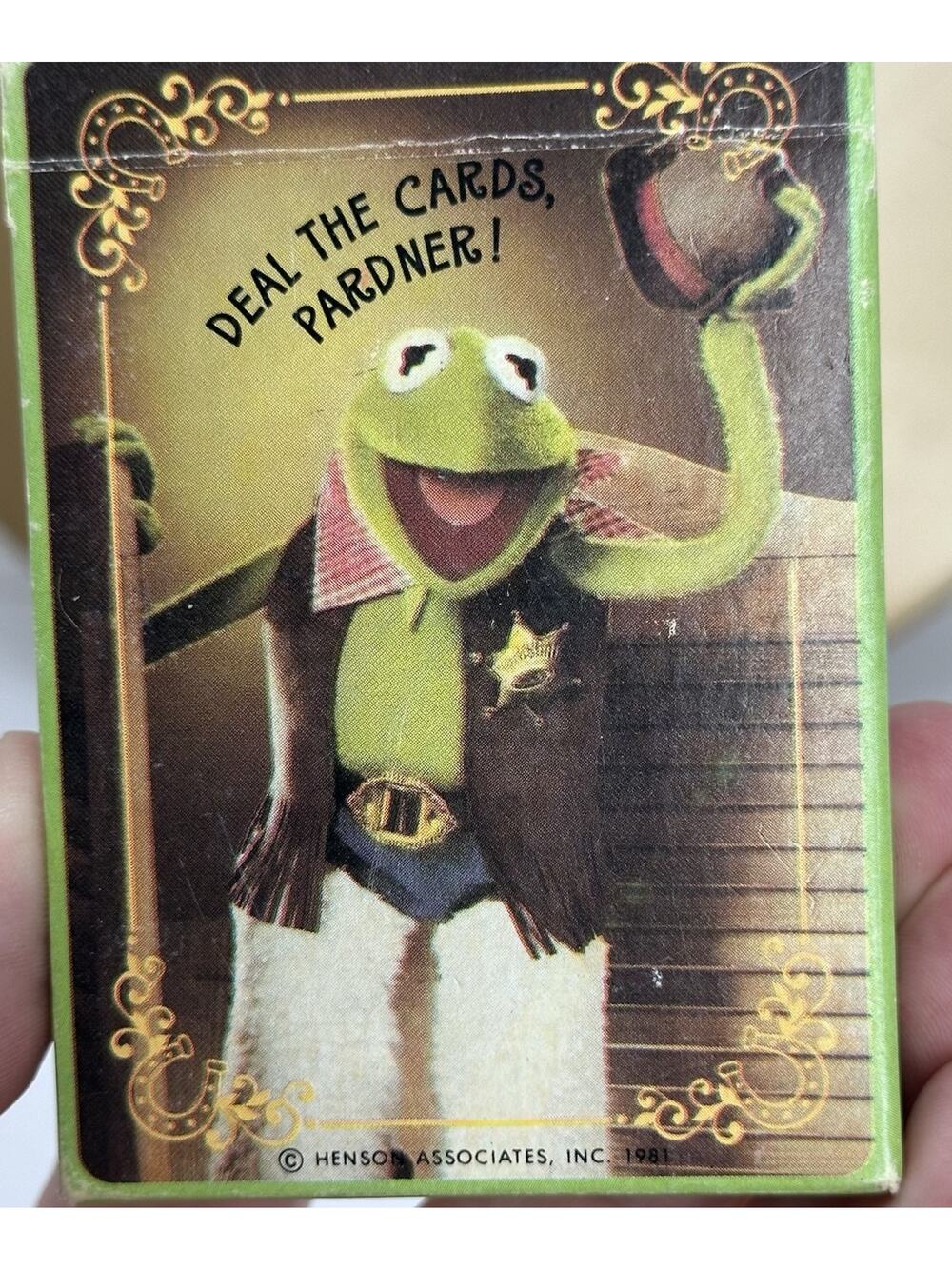 Hallmark 1981 Kermit The Frog Cowboy Playing Cards “Deal The Cards Partner “